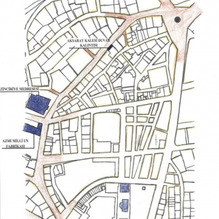 Şekil 4. Belediye Caddesi Ekseni Aksaray Kalesi Duvar Kalıntısı